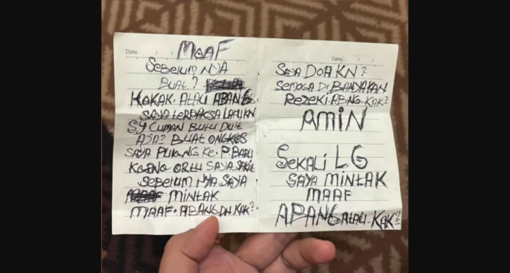 Bikin Geleng-Geleng! Maling Tinggalkan Surat Maaf di Rumah Korban
